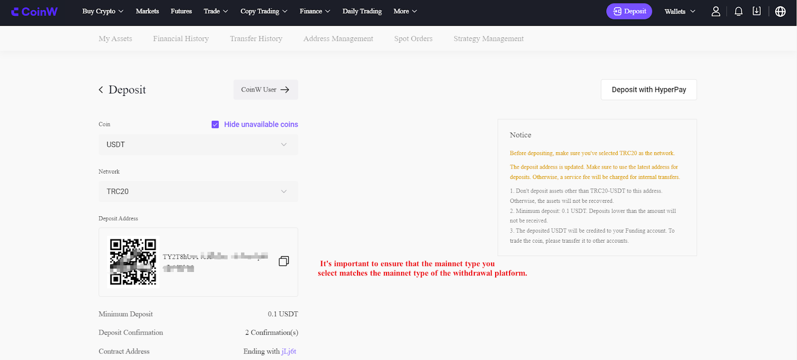 Operation Process of Deposit and Withdrawal – CoinW